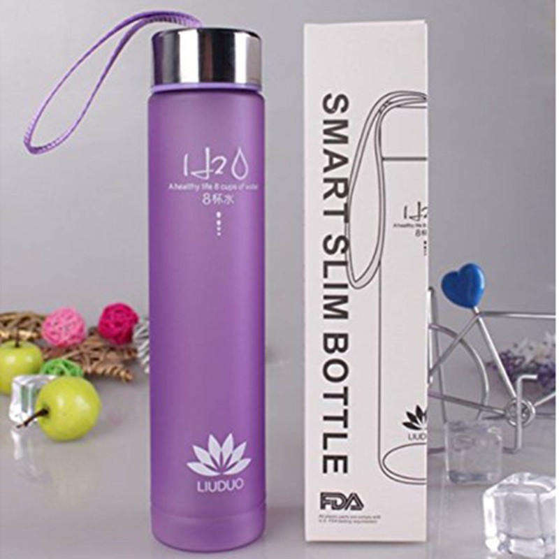 Picture of 1 Piece Small cute Clear translucent water bottle , carafe, juice storage, milk bottle, serve ware , container, fridge bottle-Multicolor