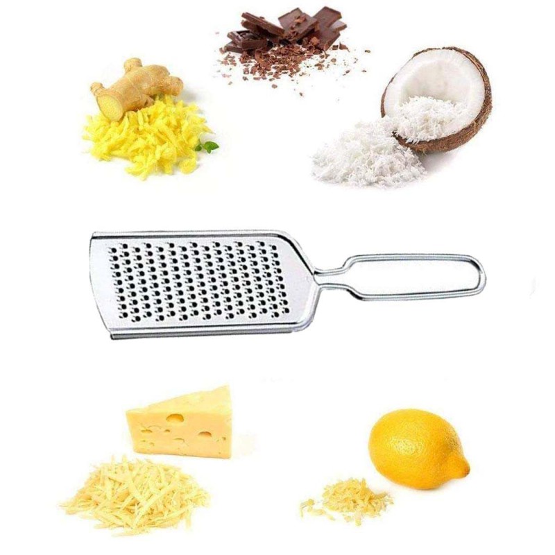 Picture of Multifunctional Stainless Steel Rectangular Cheese Grater Chocolate Lemon Fruit Peeler Durable Kitchen Gadget-Silver