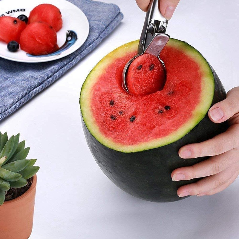 Picture of Stainless Steel Spring Trigger Ice Cream Scoop Set of 1 Pcs Remove The Ice Cream Easily, Dimension20X6.5X3-Silver