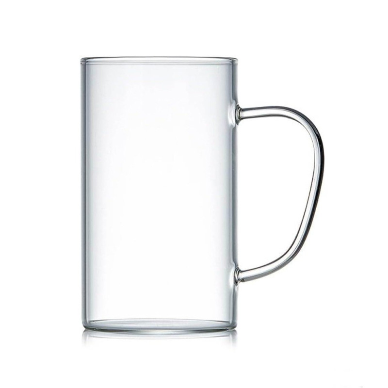 Picture of 450ml Heat Resistant Clear Borosilicate Glass Mug with Cute Green Handle – Microwave Safe, Scratch Resistant – Lightweight, Round Coffee Mug – Stylish and Transparent – 1PCS.