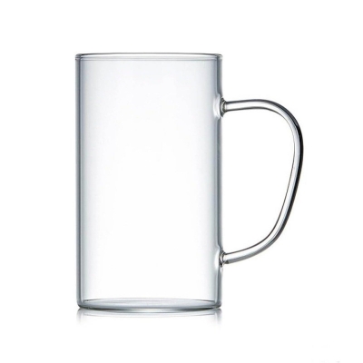 Picture of 450ml Heat Resistant Clear Borosilicate Glass Mug with Cute Green Handle – Microwave Safe, Scratch Resistant – Lightweight, Round Coffee Mug – Stylish and Transparent – 1PCS.