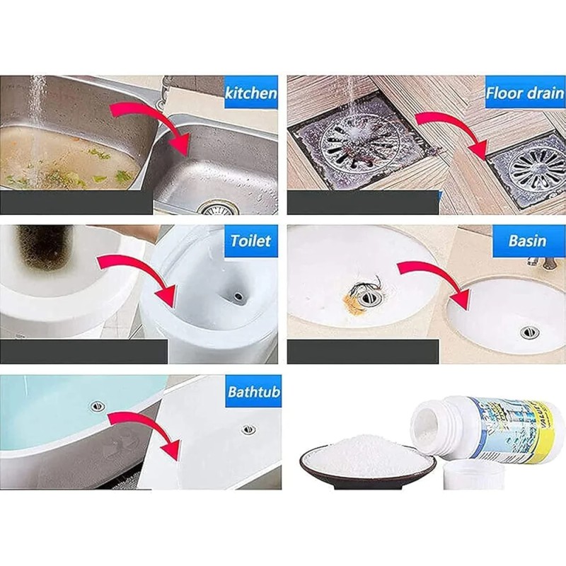 Picture of World Tornado Sink Drain Cleaner, Wild Sink and Drain Cleaner, Foaming Dra-in Clea-ner, Portable Powder Cleaning Tool for Kitchen Toilet Pipe (1)
