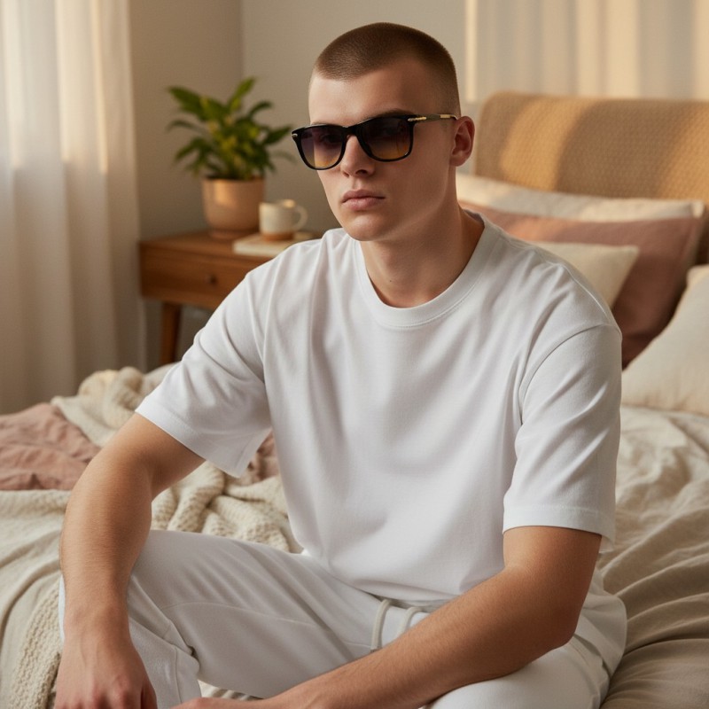 Picture of David Beckham Black Havana Luxury Wayfarer Sunglasses for Men Online