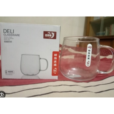 Picture of 1 pcs plain style Heat-resistant Glass Cup Coffee Cup With Handle Tea Milk Drink Mug Household Home Drinkware