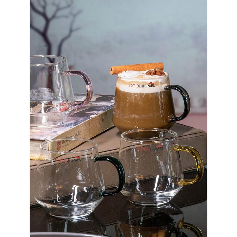 Picture of Transparent Coffee Mug GPB57 - 420ml Borosilicate Glass, Lightweight and Dishwasher Safe, Classic Round Shape without Lid, Perfect for Coffee, Tea, and Beverages, Elegant Clear Design for Daily Use.