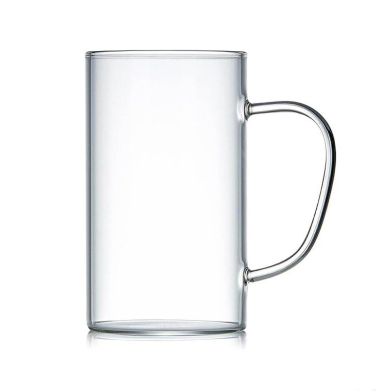 Picture of Set of 4 Heat Resistant Glass Mug with Green Handle – Microwave Safe, Scratch Resistant, Lightweight Borosilicate Glass – Stylish and Transparent Round Coffee Mug – 450ml Capacity.