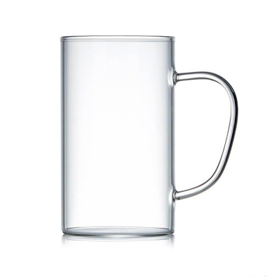 Picture of Set of 4 Heat Resistant Glass Mug with Green Handle – Microwave Safe, Scratch Resistant, Lightweight Borosilicate Glass – Stylish and Transparent Round Coffee Mug – 450ml Capacity.