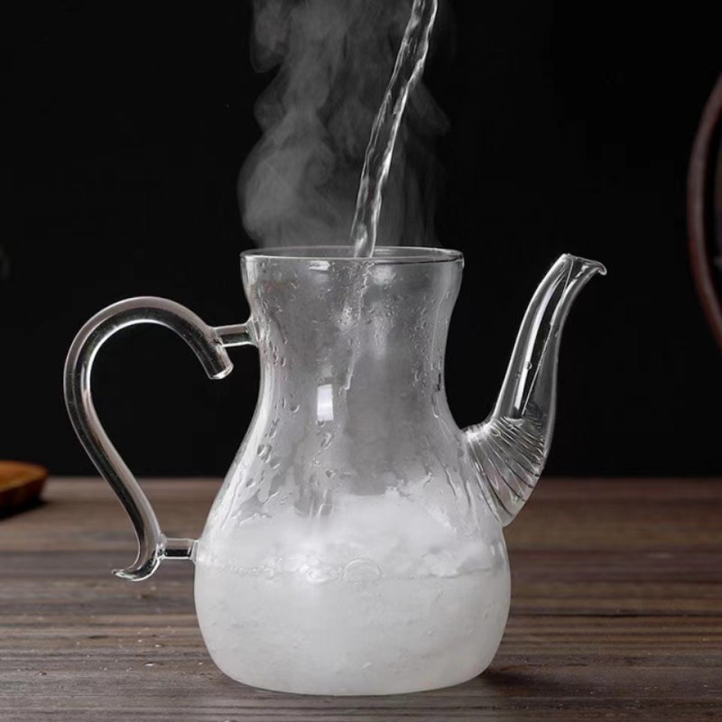 Picture of 1 pcs Serving Tea Pot Fragrant Tea Heat Resistant 1L Gooseneck Clear Glass Tea Pot | Teapots | Dinnerware & Serving Dishes | Kitchen, Dining