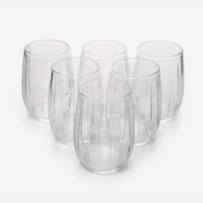 Picture of 380ML Round Soda Lime Glass Cups - Lightweight, Dishwasher Safe, Set of 6 Clear Glasses with a Timeless Classic Look