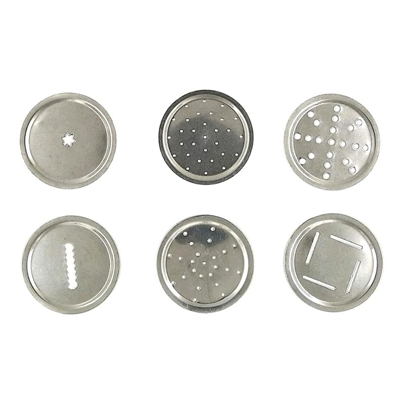 Picture of Stainless Steel Indian Made Sevanazhi Sevai Nazhi Sev Sancha Gathiya Murukulu Janthikulu Idiyappam Maker with Free 6 Different Jali-Silver