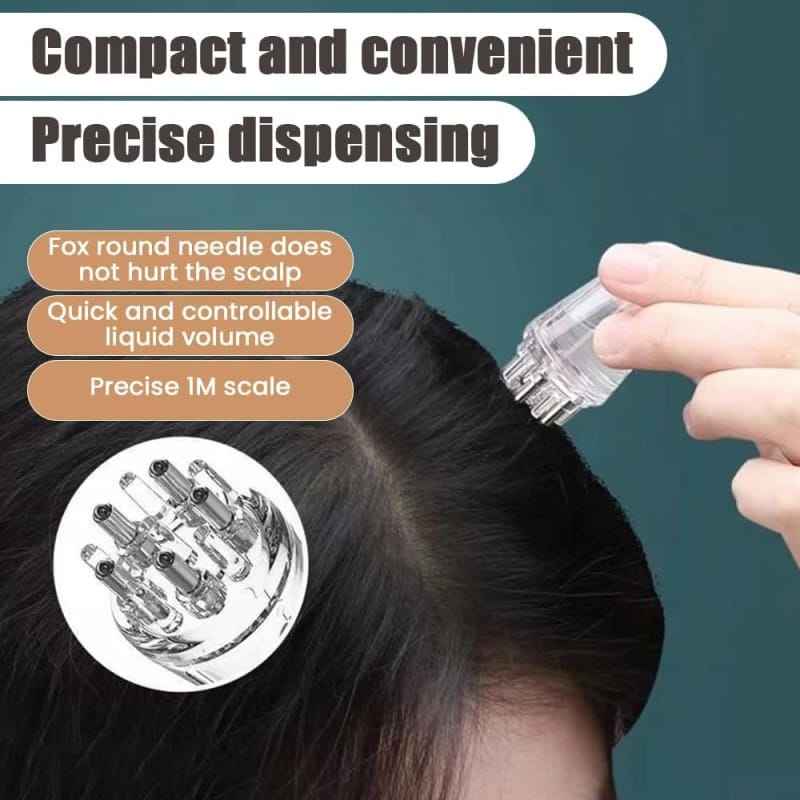 Picture of 1pcs Hair Oil Applicator Comb, Smooth Root Comb Applicator Bottle For Scalp Oil, Anti Hair Loss Lotion Dispenser, Anti-Leak, 6Ml Scale Control, Salon Care, Oily/Greasy Hair 6 ml