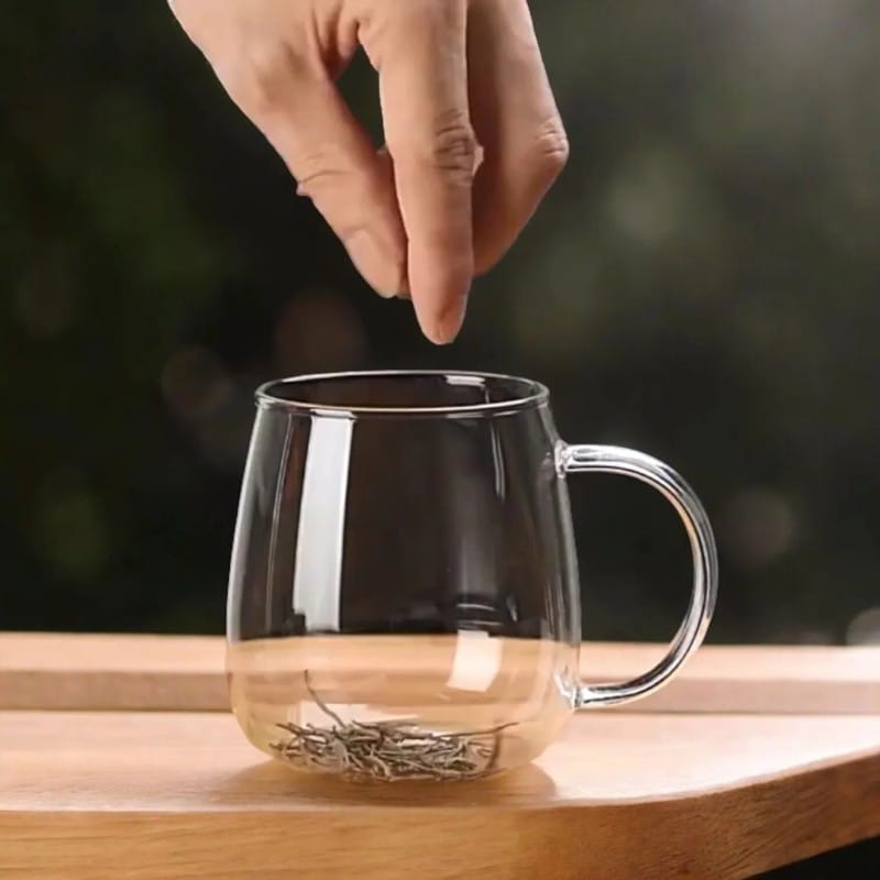 Picture of 1 pcs plain style Heat-resistant Glass Cup Coffee Cup With Handle Tea Milk Drink Mug Household Home Drinkware