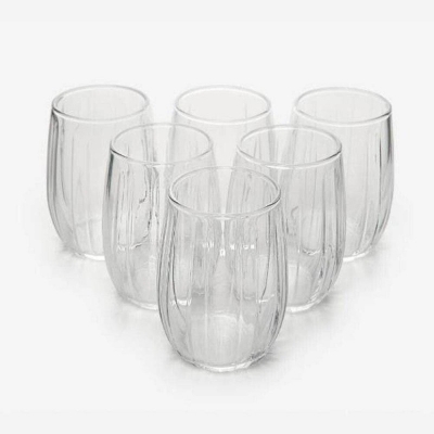 Picture of 380ML Soda Lime Glass Cup Set - Dishwasher Safe, Lightweight, Classic Style, 6 Pcs, Round Clear Glass with 380ml Capacity