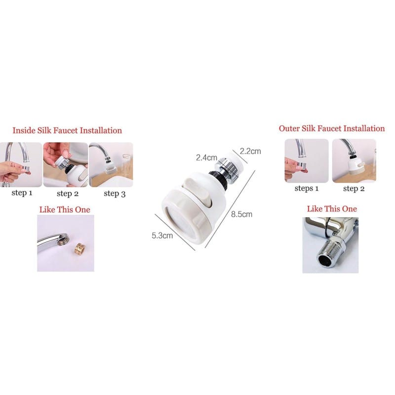 Picture of 360° Rotatable Faucet Sprayer Head – Water Saving Kitchen Tap Attachment – Anti-Splash Shower Diffuser – Adjustable Stream Modes – Easy to Install Water Filter for Bathroom & Sink