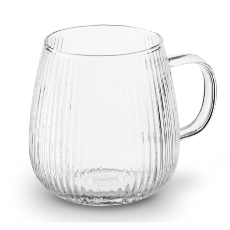 Picture of Set of 6 Lightweight Borosilicate Glass Mugs - Scratch-Resistant, 380 ML Microwave-Safe Round Glass Cups for Tea, Coffee, Milk, Hot or Cold Beverages - Clear and Durable Design
