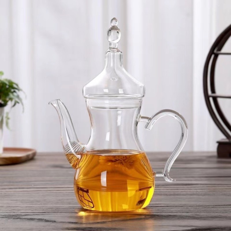 Picture of 1 pcs Serving Tea Pot Fragrant Tea Heat Resistant 1L Gooseneck Clear Glass Tea Pot | Teapots | Dinnerware & Serving Dishes | Kitchen, Dining