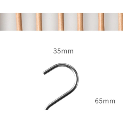 Picture of 5 pcs S-hooks for Hanging Flower Pot Holder Kitchen Utensils Clothes Bags Towels Plant Hooks for kitchen-Silver