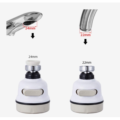 Picture of Water Saving Sprayer Tap Attachment – 360° Adjustable Faucet Head – Anti Splash Shower Nozzle – Kitchen Sink Filter Diffuser – Durable Stainless Steel + ABS