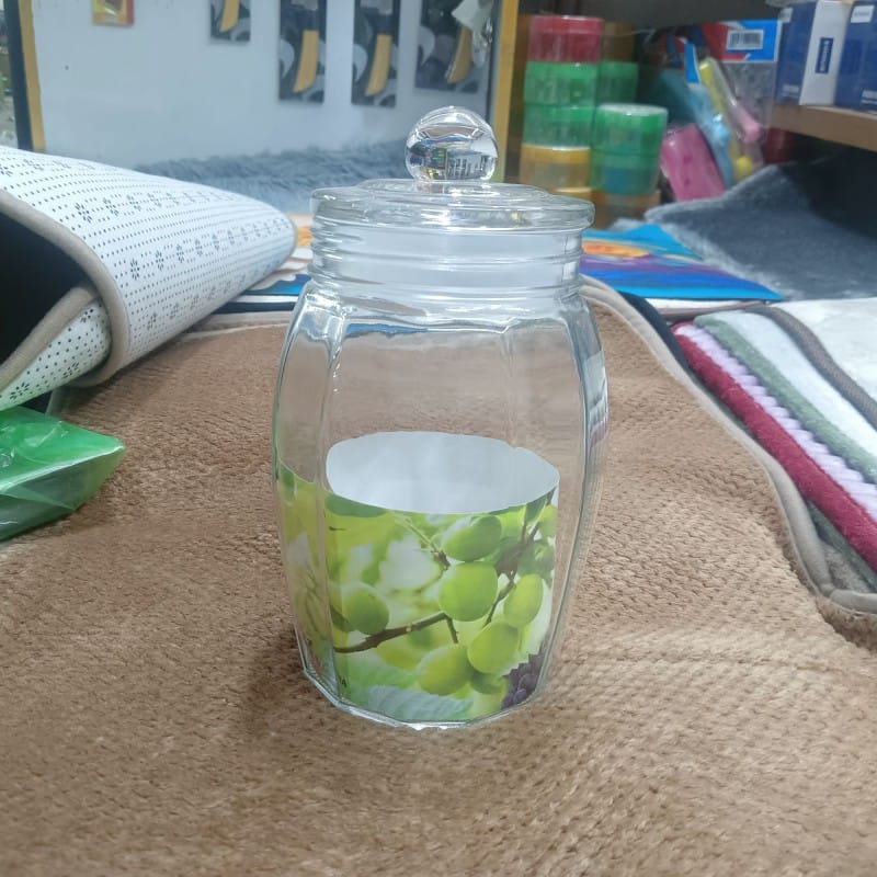 Picture of 1 L glass Wide Mouth Food Storage Mason Flip Top Glass Jar with glass Lid