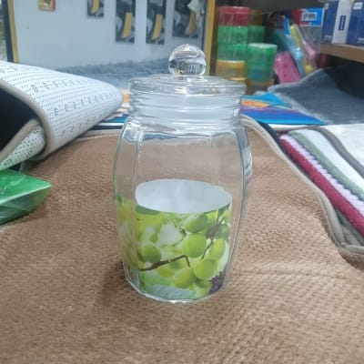 Picture of 1 L glass Wide Mouth Food Storage Mason Flip Top Glass Jar with glass Lid