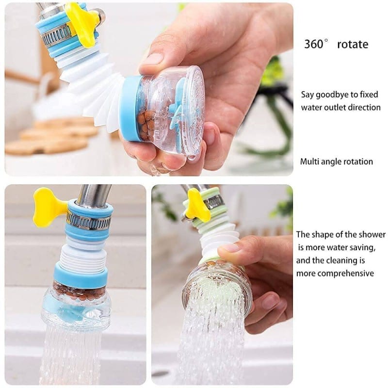 Picture of Universal Rotating Faucet Tap Head Water Purifier – Activated Carbon Filter for Kitchen & Bathroom – 1pcs – Removes Odors & Impurities – Easy to Install Water Filter