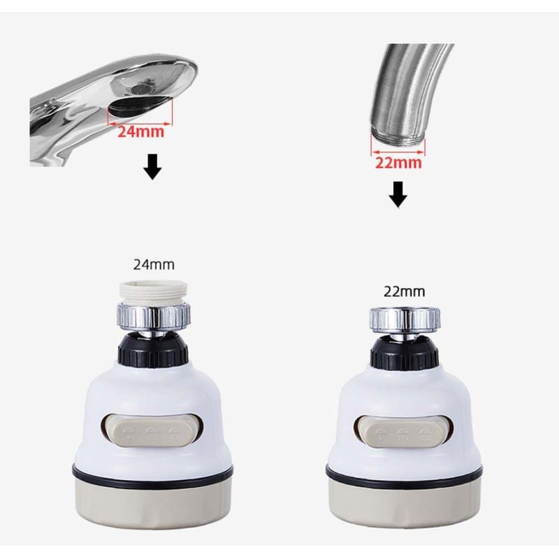 Picture of 360° Rotatable Faucet Sprayer Head – Water Saving Kitchen Tap Attachment – Anti-Splash Shower Diffuser – Adjustable Stream Modes – Easy to Install Water Filter for Bathroom & Sink