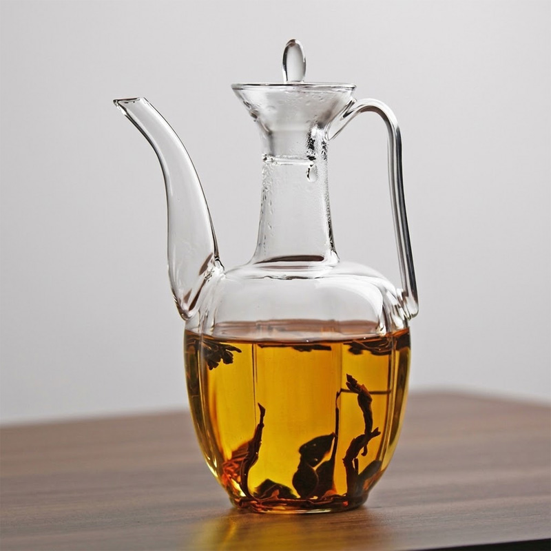 Picture of glass Heating Tea Set Ceramic Long Mouth Green Tea Teapot Imitated Song Handle Pot High Borosilicate Glass Home 550 ml