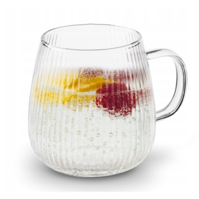 Picture of Set of 6 Lightweight Borosilicate Glass Mugs - Scratch-Resistant, 380 ML Microwave-Safe Round Glass Cups for Tea, Coffee, Milk, Hot or Cold Beverages - Clear and Durable Design