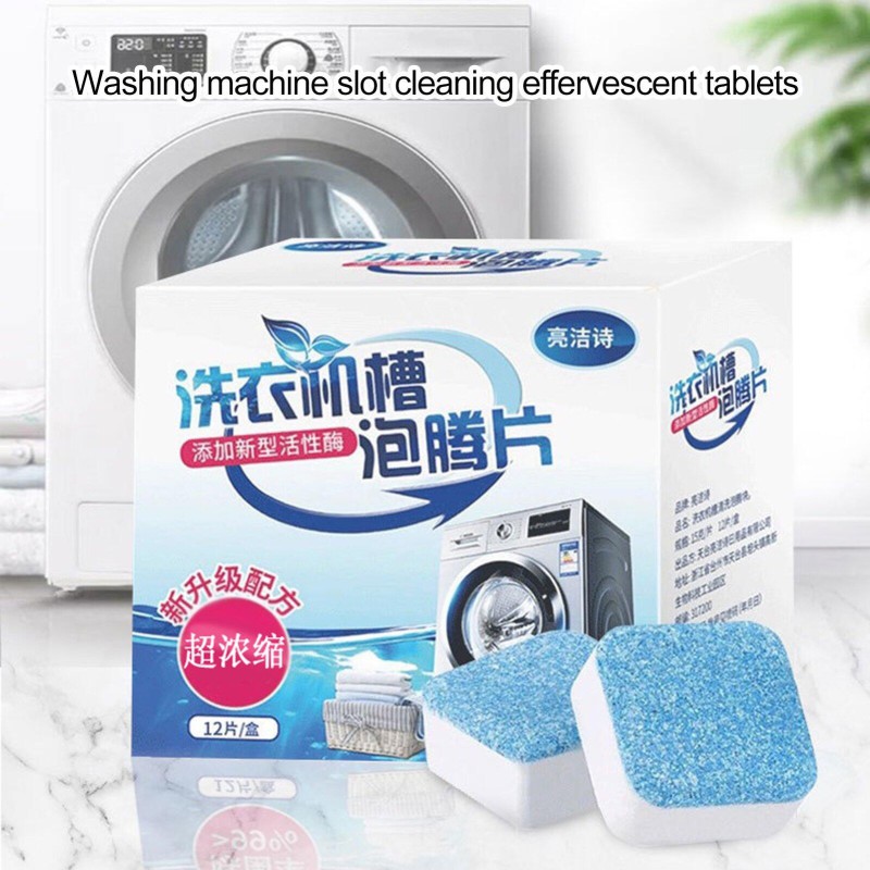 Picture of 12PCS Washing Machine Effervescent Tablets – Deep Cleaning, Solid Deodorant, Removes Stubborn Dirt & Limescale, Suitable for All Washers, Keeps Your Machine Fresh & Odor-Free