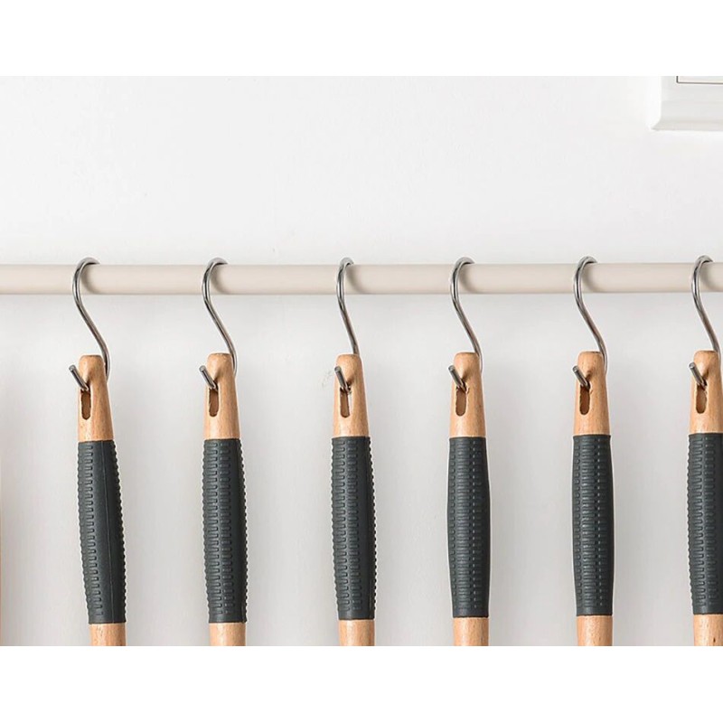 Picture of 5 pcs S-hooks for Hanging Flower Pot Holder Kitchen Utensils Clothes Bags Towels Plant Hooks for kitchen-Silver