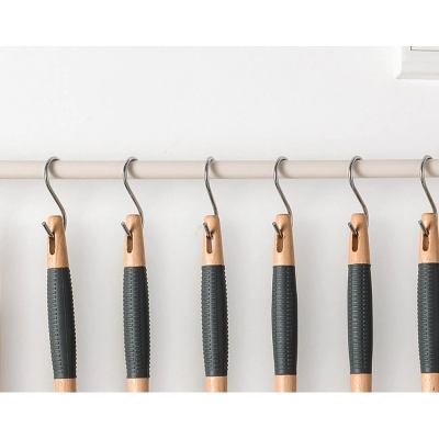 Picture of 5 pcs S-hooks for Hanging Flower Pot Holder Kitchen Utensils Clothes Bags Towels Plant Hooks for kitchen-Silver