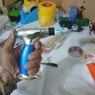 Picture of Refillable Metal Micro Butane Jet Torch Lighter for Camping Travel Parties Charged Gas Style Packed