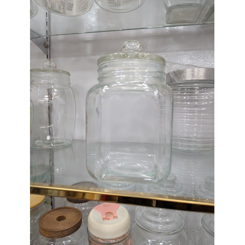 Picture of Airtight Corsica Essentials Glass Storage Jar 1.5L with Clear Lid for Kitchen Pantry Organization of Granola Cereal Oats and Dry Snacks Featuring Durable Transparent Glass Design for Freshness and Easy Identification.