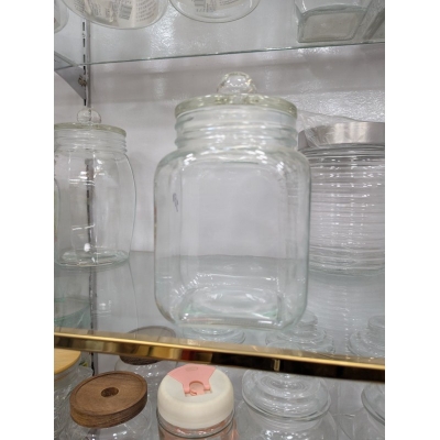 Picture of Airtight Corsica Essentials Glass Storage Jar 1.5L with Clear Lid for Kitchen Pantry Organization of Granola Cereal Oats and Dry Snacks Featuring Durable Transparent Glass Design for Freshness and Easy Identification.