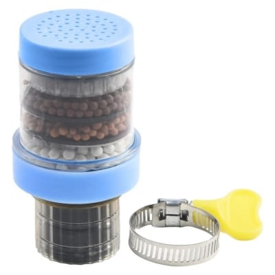 Picture of Household kitchen water filter with six-layer activated carbon and medical stone – splash-proof faucet filter head removes chlorine and heavy metals – perfect for kitchen and bathroom tap water