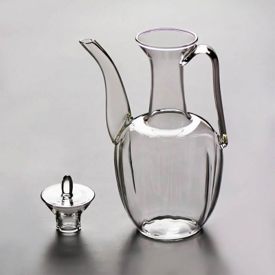 Picture of glass Heating Tea Set Ceramic Long Mouth Green Tea Teapot Imitated Song Handle Pot High Borosilicate Glass Home 550 ml