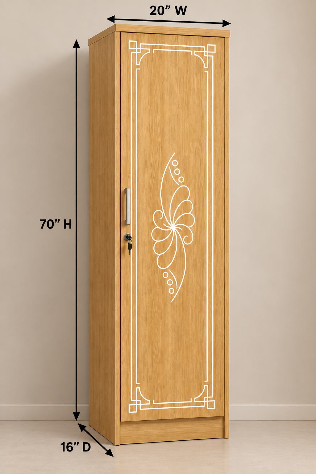 Picture of Timber Furniture Modern Design Laminated Board Single Door Wardrobe