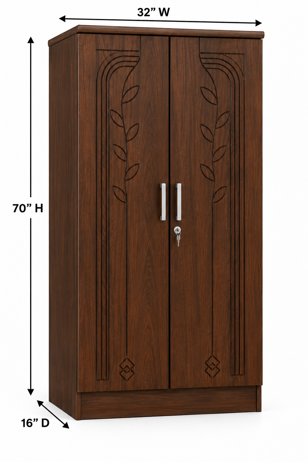 Picture of Timber Furniture Stylish 2 Door Melamine Board Wardrobe
