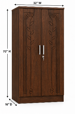 Picture of Timber Furniture Stylish 2 Door Melamine Board Wardrobe