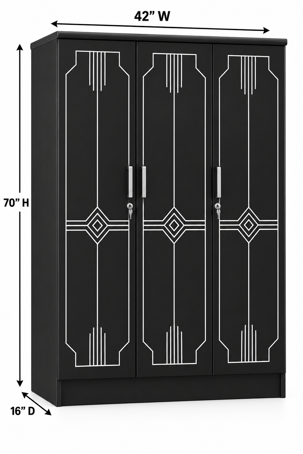 Picture of Timber Furniture Elegant Design Laminated Board 2 Door Wardrobe