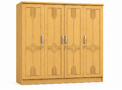 Picture of Timber Furniture Modern 4 Door Laminated Board Wardrobe