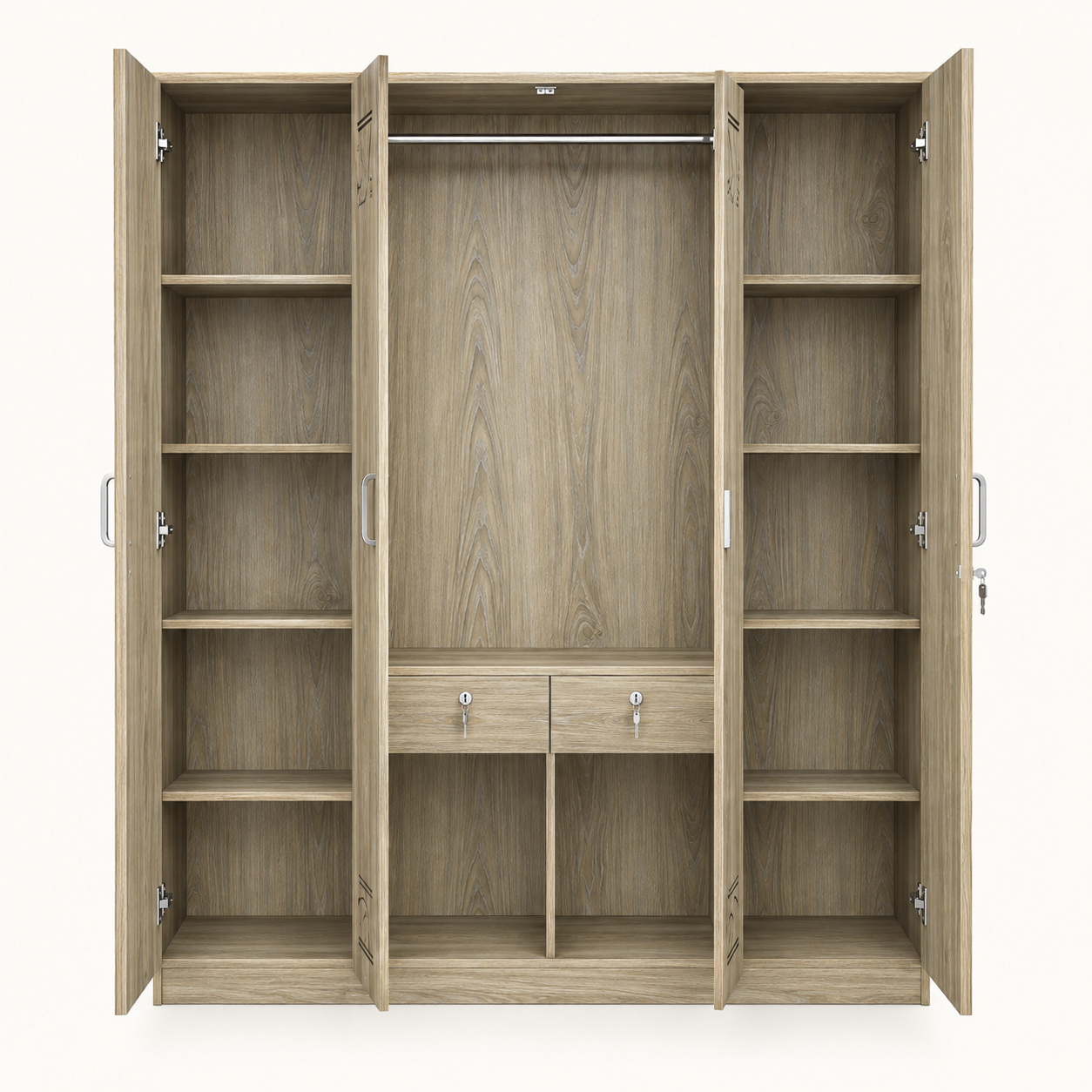 Picture of Timber Furniture Modern 4 Door Laminated Board Wardrobe