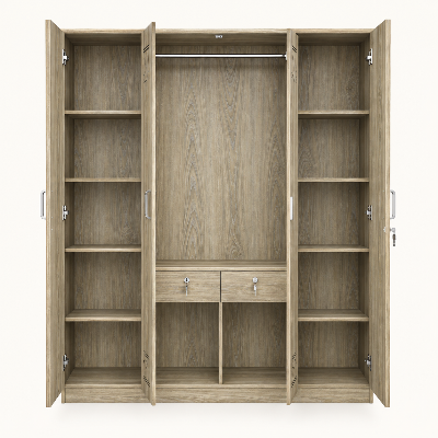 Picture of Timber Furniture Modern 4 Door Laminated Board Wardrobe
