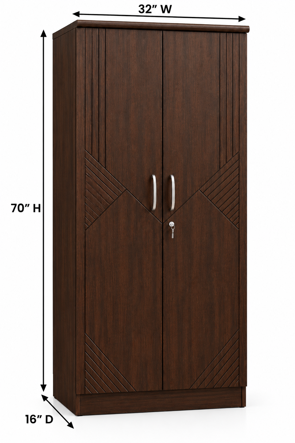 Picture of Timber Furniture Decorative Design 2 Door Melamine Wardrobe