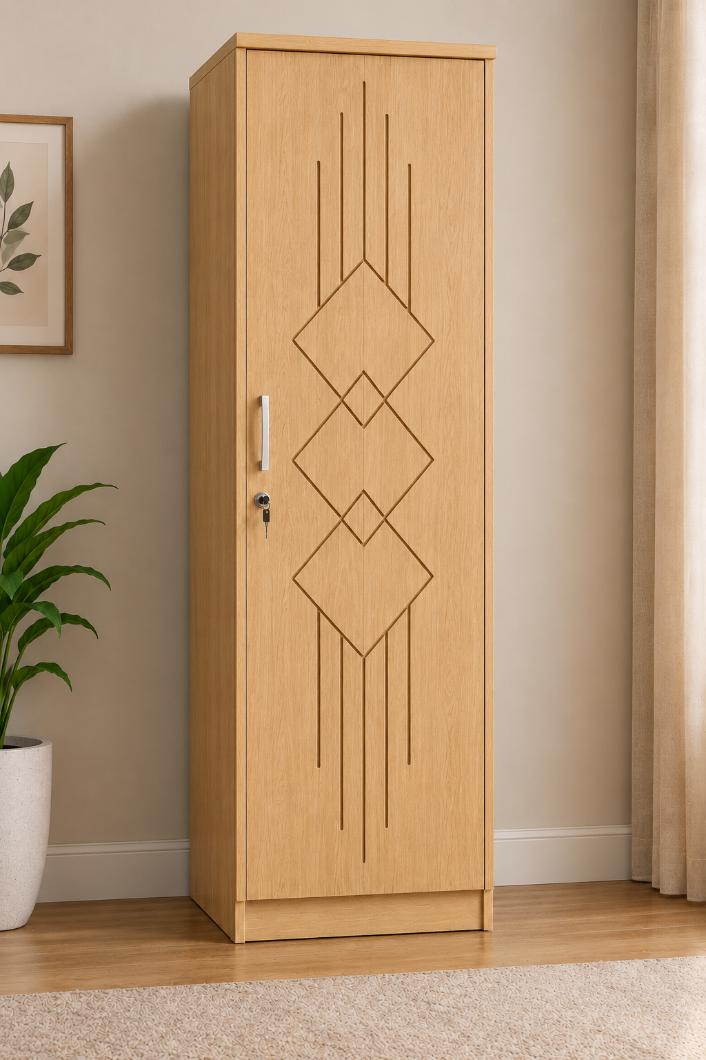 Picture of Timber Furniture Modern Laminated Board 1 Door Wardrobe