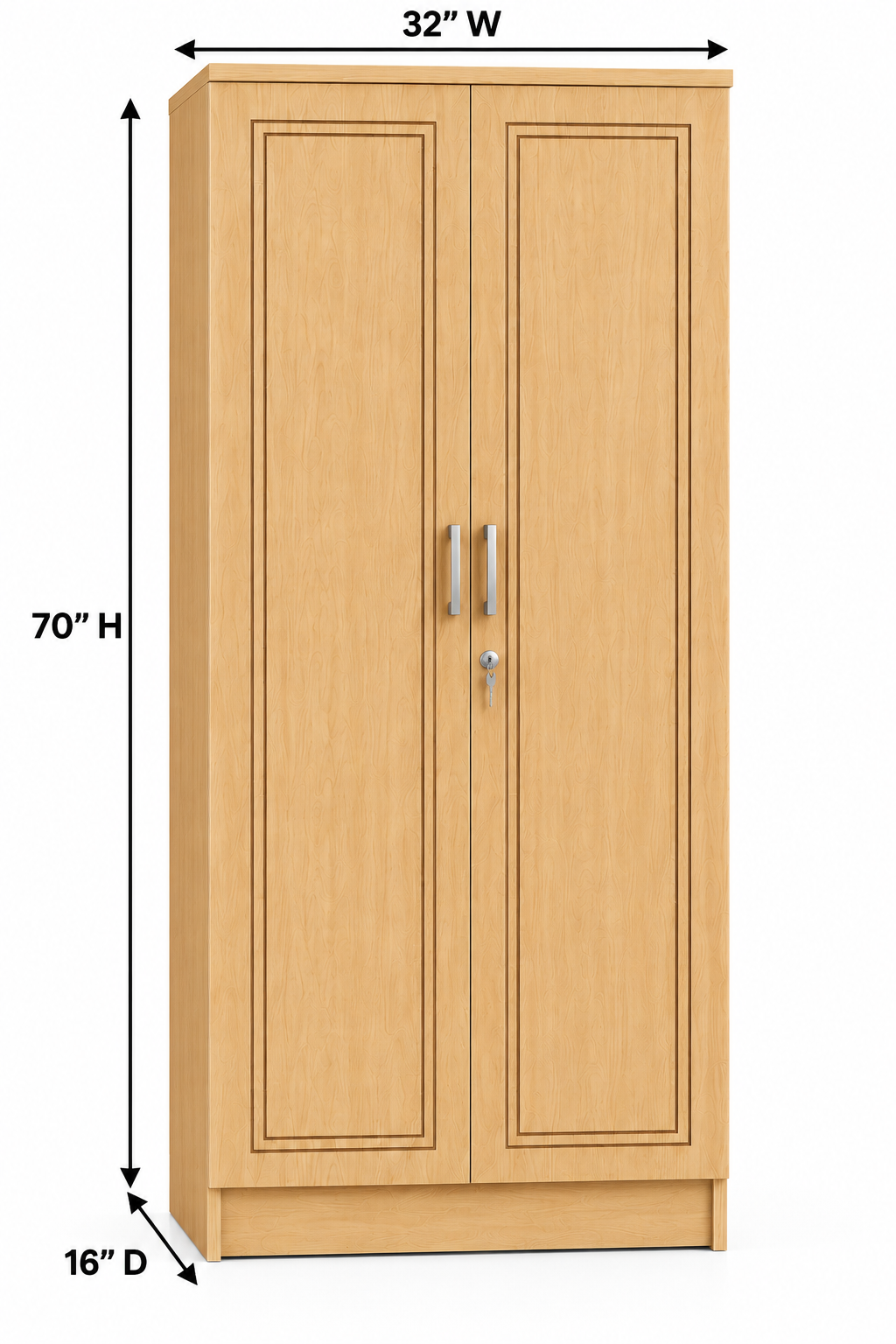 Picture of Timber Furniture Elegant 2 Door Melamine Board Wardrobe
