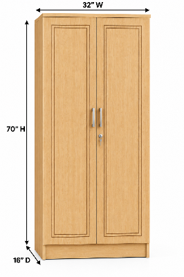 Picture of Timber Furniture Elegant 2 Door Melamine Board Wardrobe