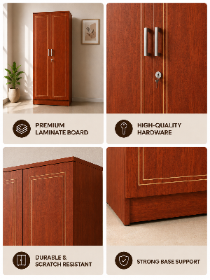 Picture of Timber Furniture Elegant 2 Door Melamine Board Wardrobe