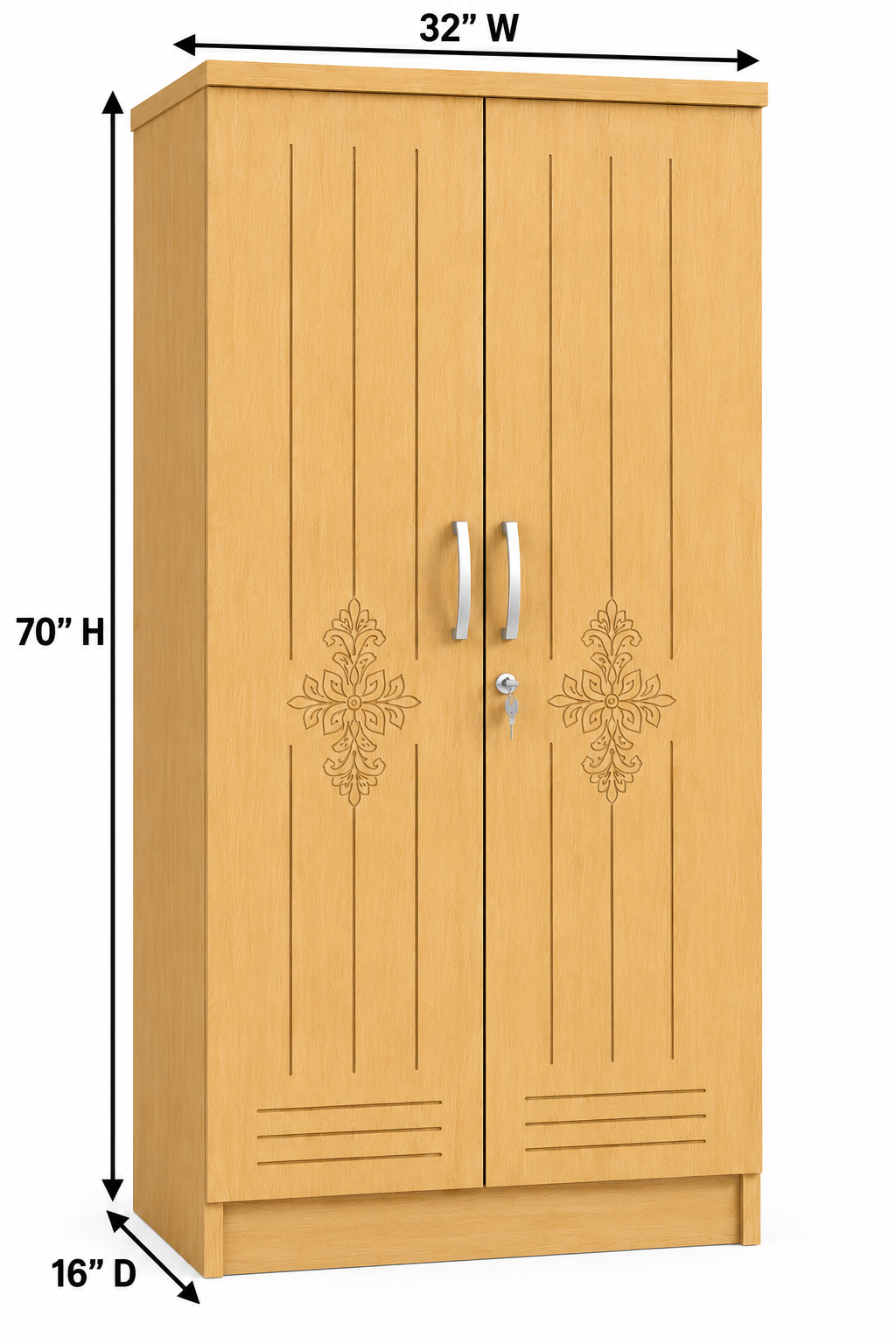 Picture of Timber Furniture Decorative Design Laminated Board 2 Door Wardrobe