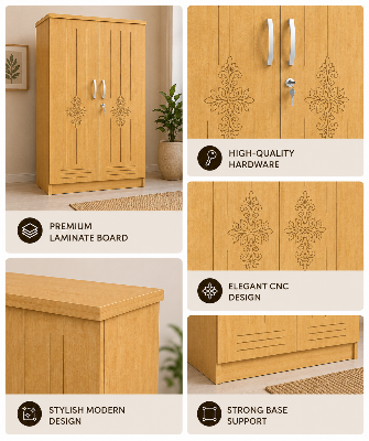 Picture of Timber Furniture Decorative Design Laminated Board 2 Door Wardrobe